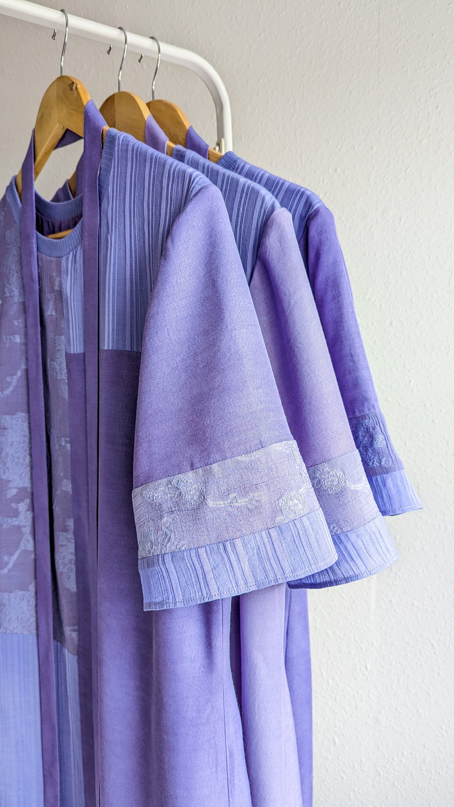 Lavender bamboo and silk midi dress