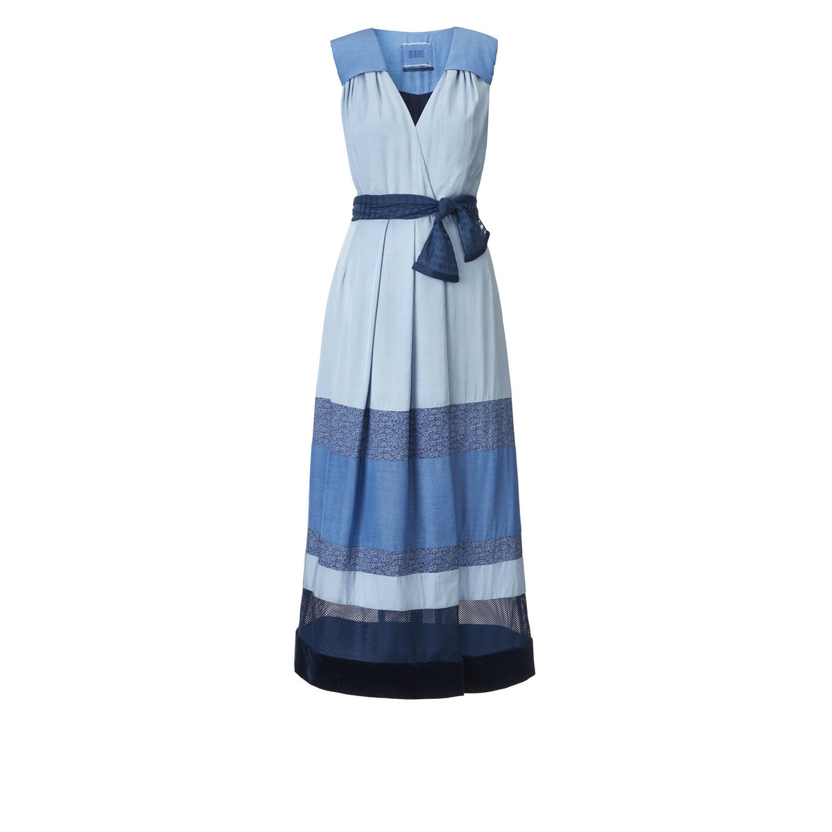 Blue bamboo midi wrap dress