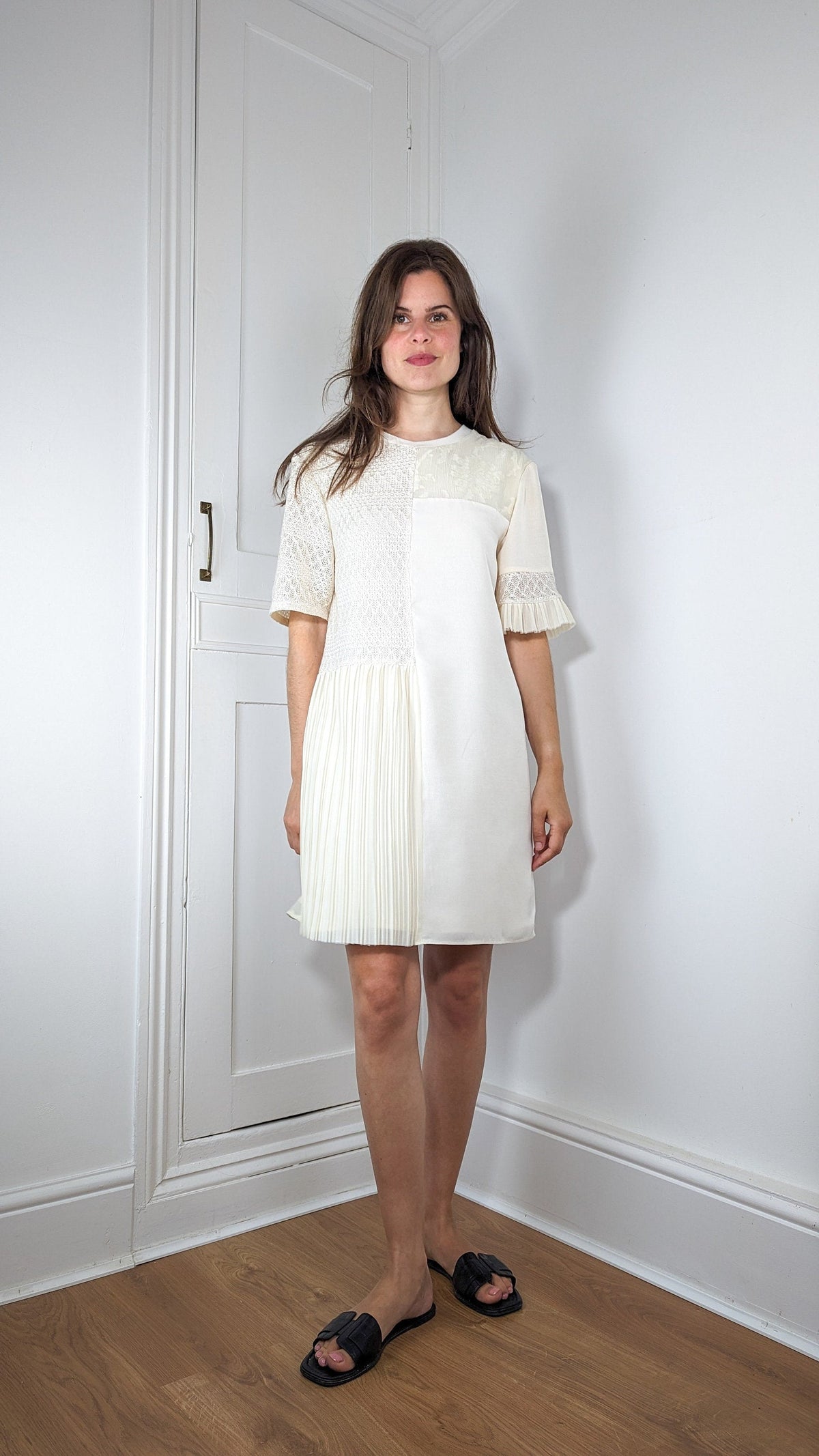 Vanilla bamboo and silk mini dress