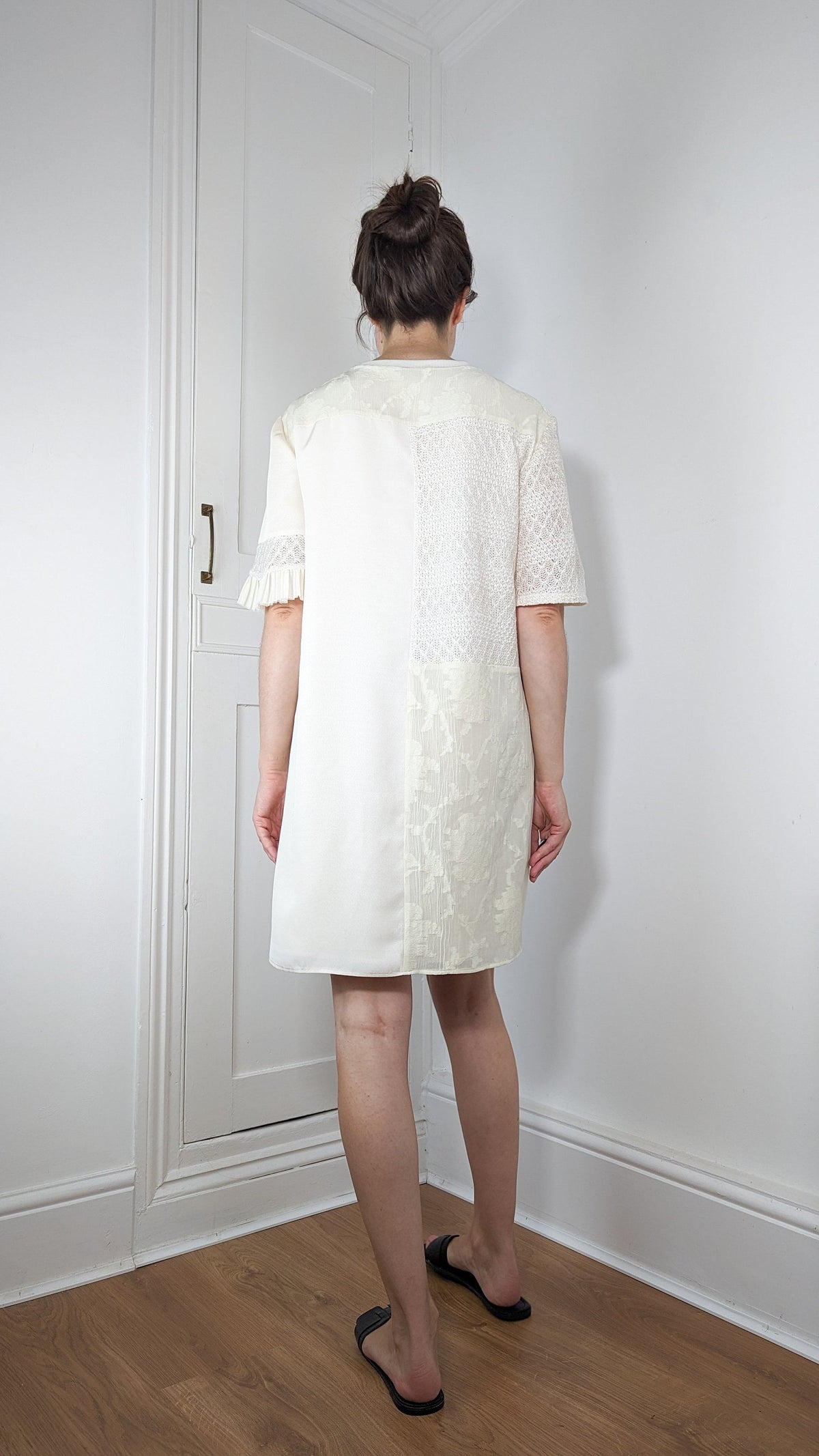 Vanilla bamboo and silk mini dress