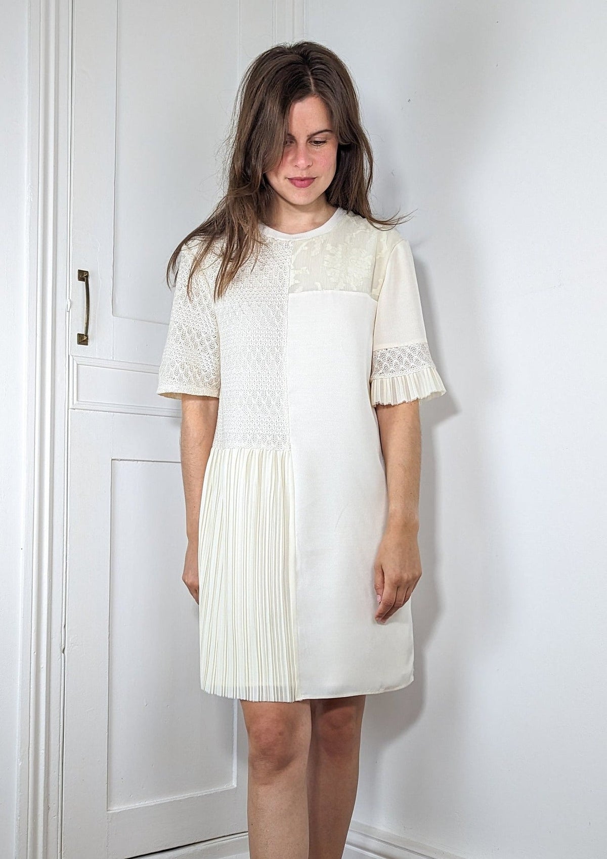 Vanilla bamboo and silk mini dress