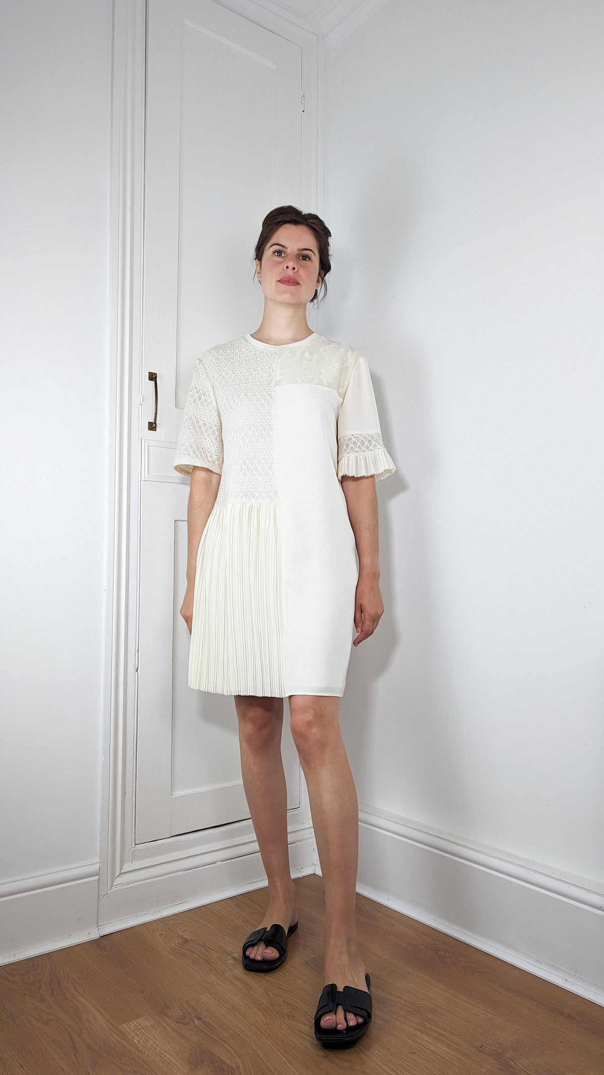 Vanilla bamboo and silk mini dress