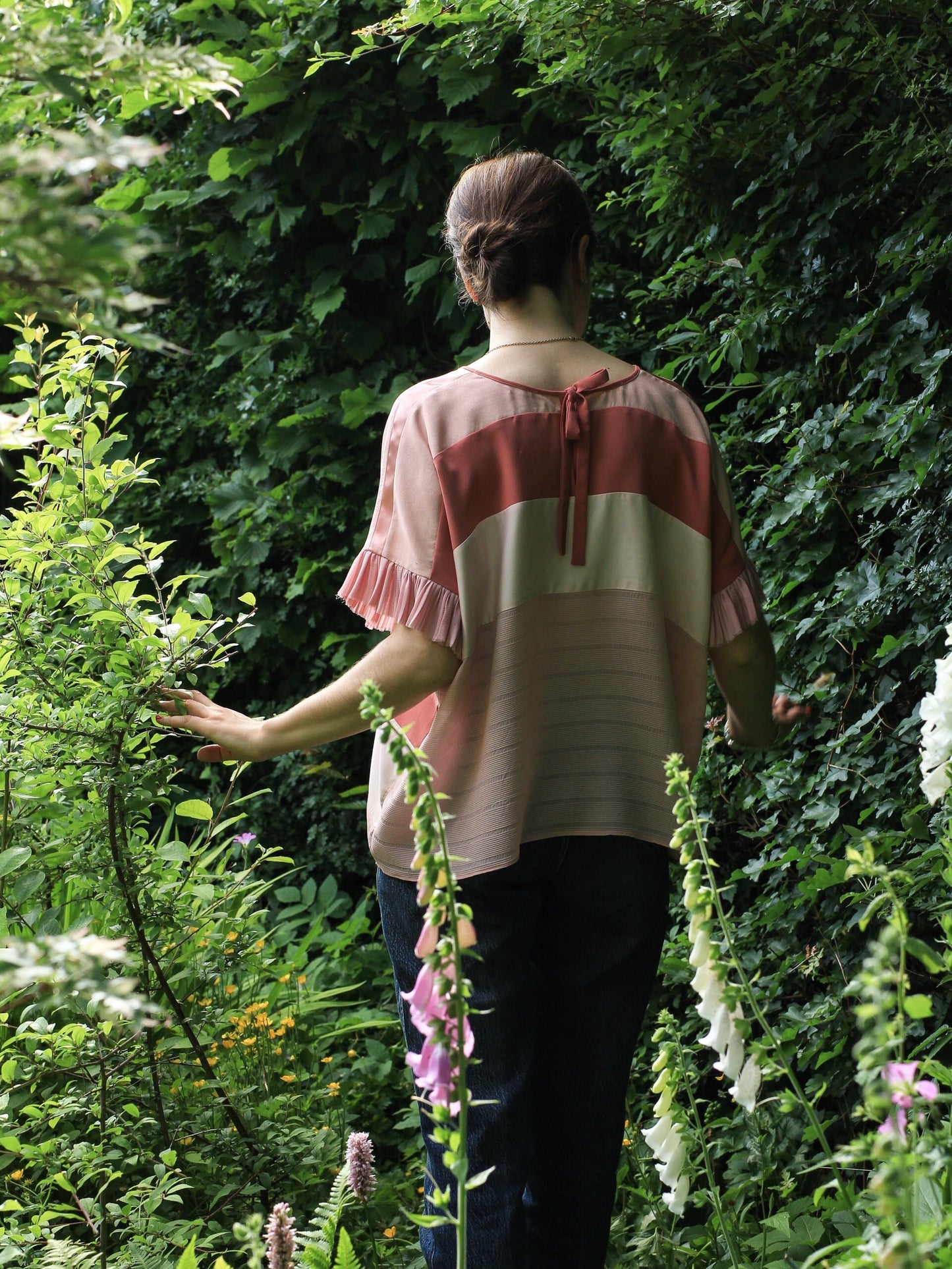 Loose fit Rose Pink Short Sleeve Huipil Swing Top